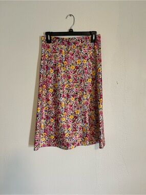 Loft Floral Midi Skirt